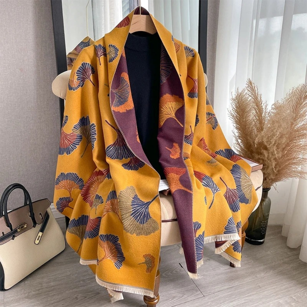Ginkgo Charm Wende-Decke Schal Wrap
