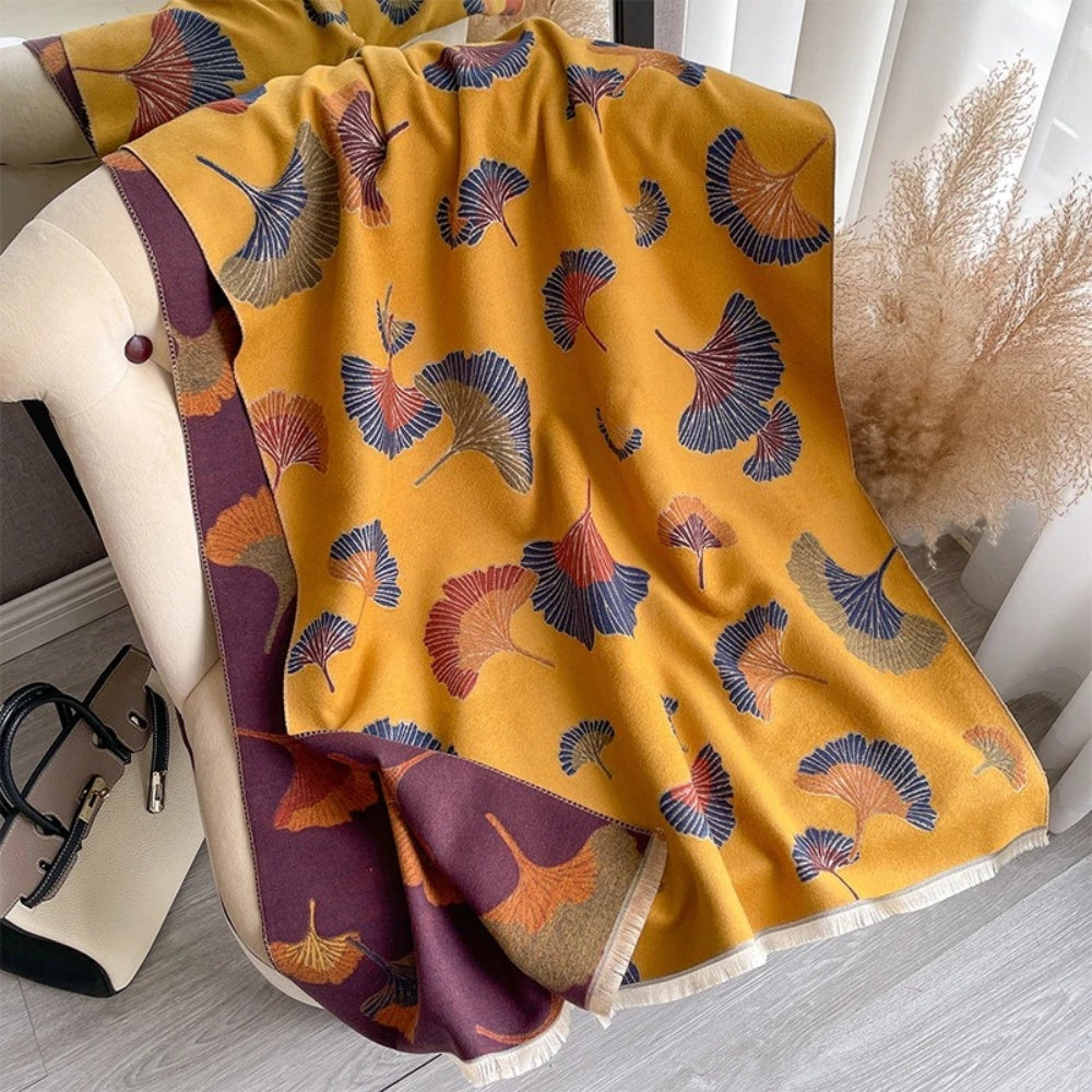 Ginkgo Charm Wende-Decke Schal Wrap