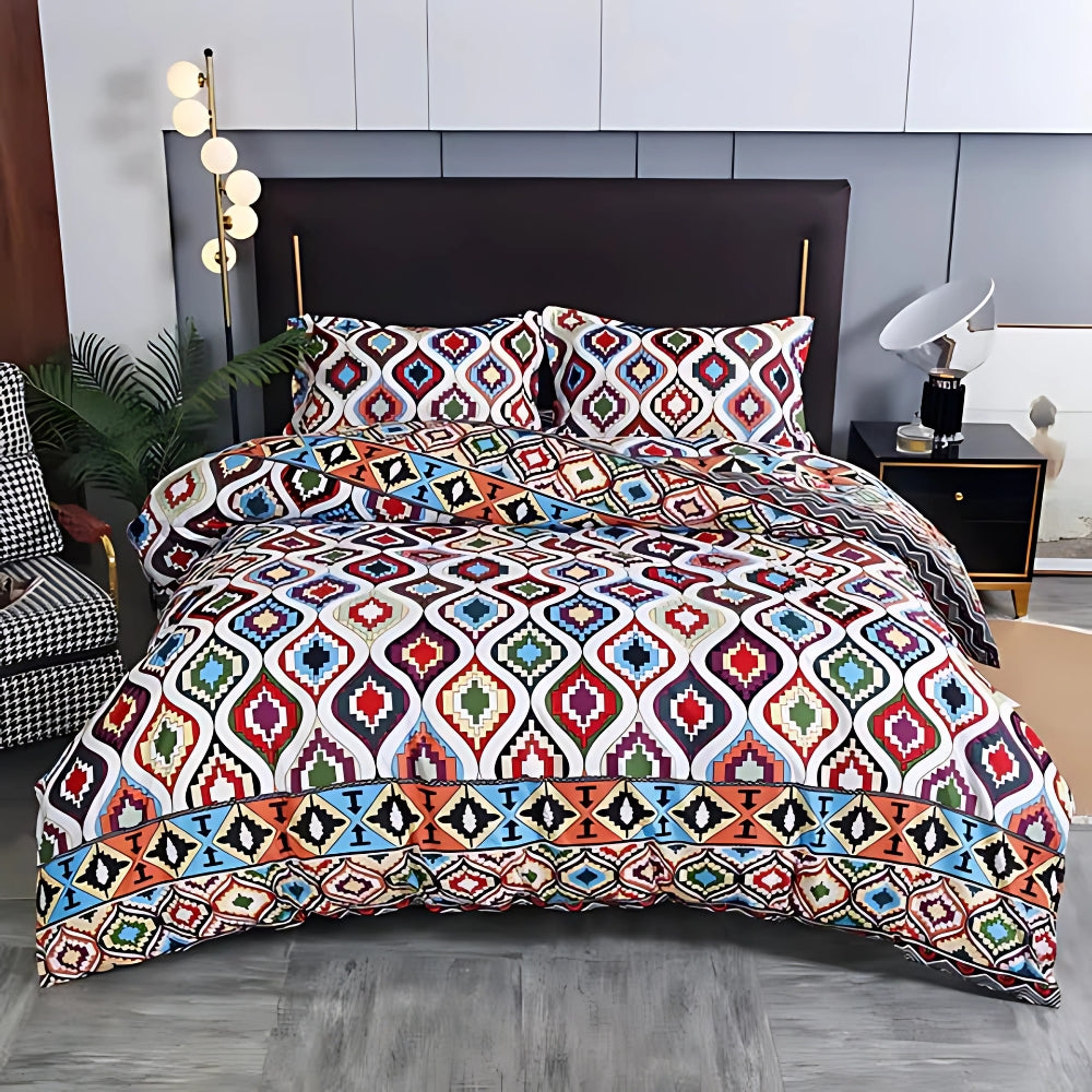 Indara Boho Tribal Print Bettbezug Set