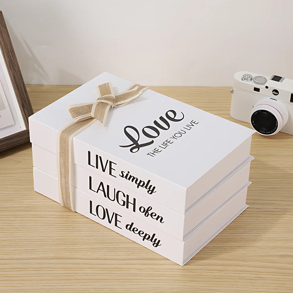 Inspirierte Rustikale Buchstapel Wohnregal Dekor