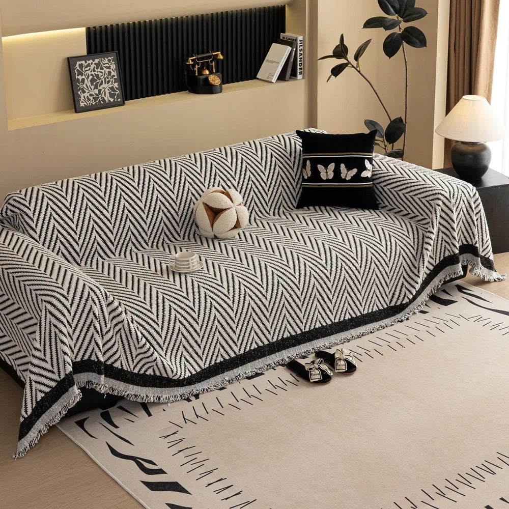 Marella Weiches Chevron Sofaüberwurf