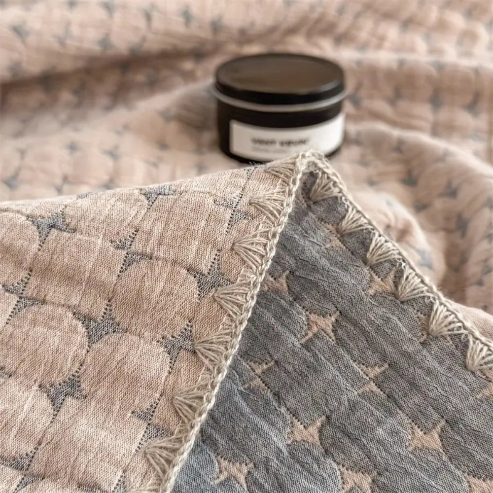 Matelassé Seersucker Wendeblanket aus Baumwolle