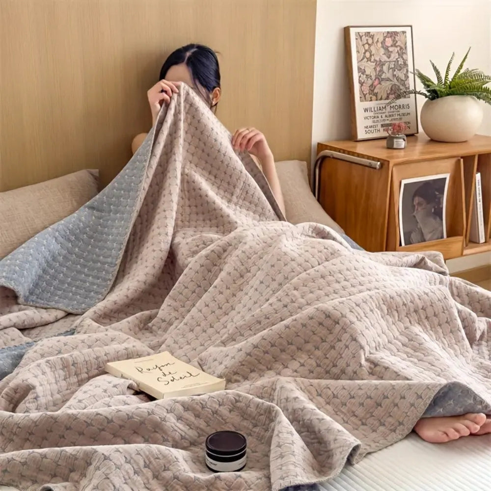 Matelassé Seersucker Wendeblanket aus Baumwolle