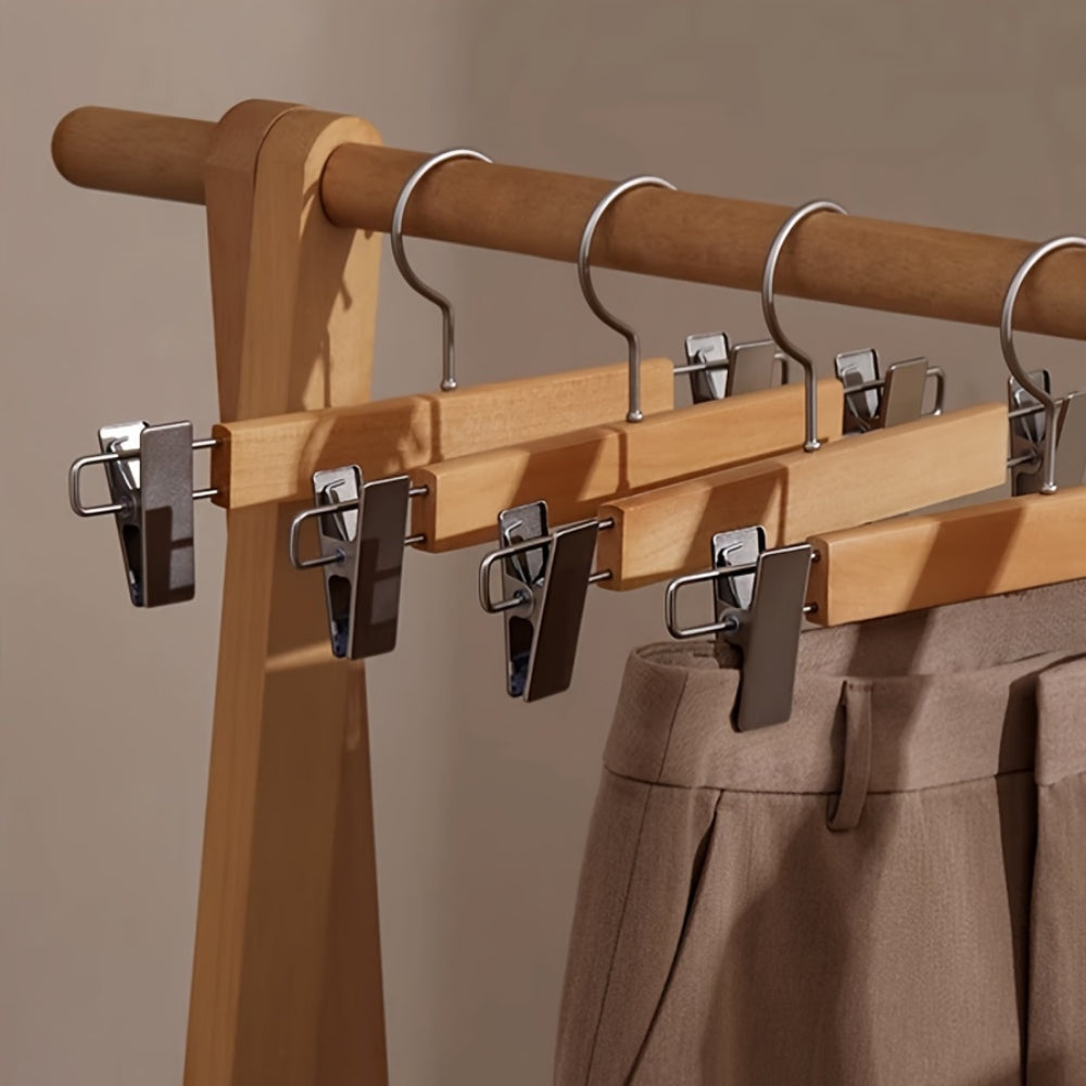 Maxwell Premium Holz Hosenbügel mit Clips
