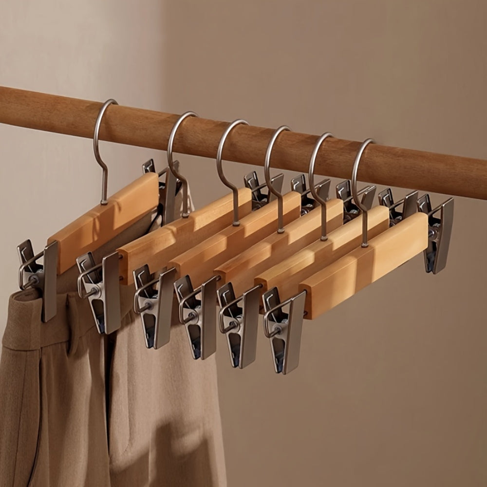 Maxwell Premium Holz Hosenbügel mit Clips