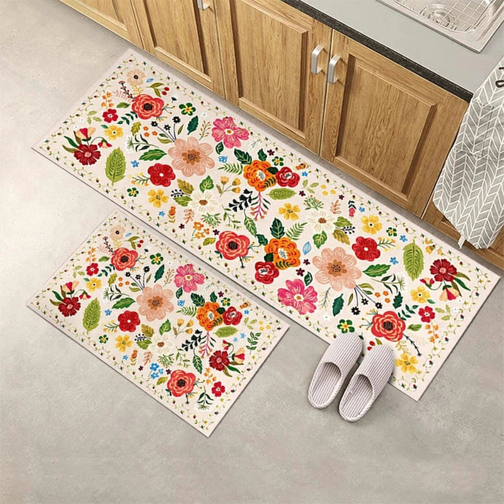 Wiesen Boho Blumen Küchenteppich Set