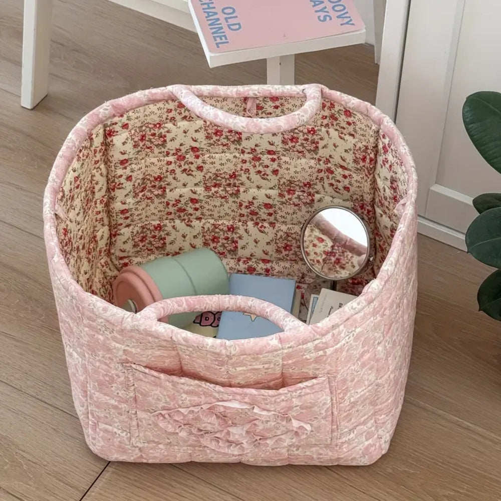 Verschiedene Blumen-Quilt-Aufbewahrungskorb