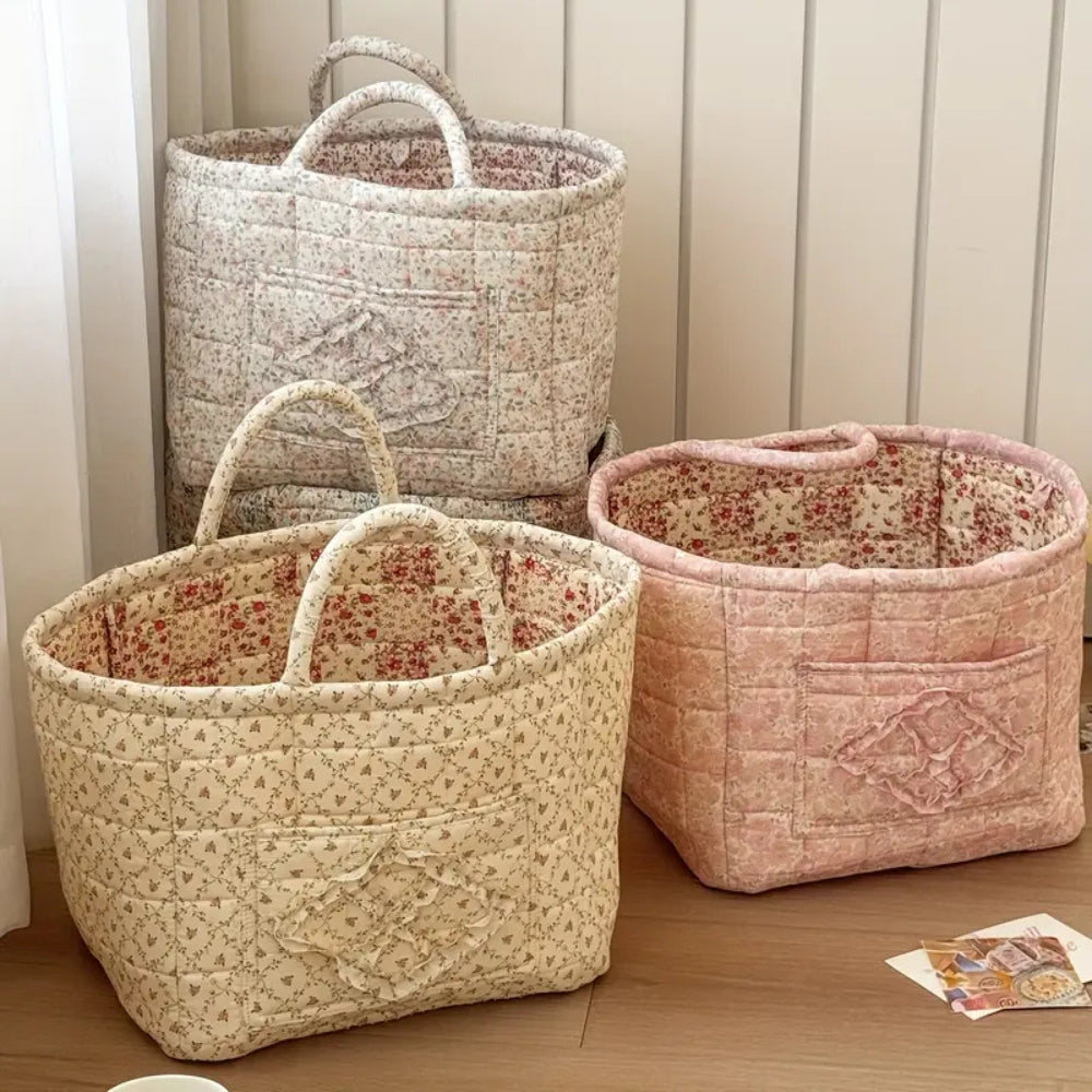 Verschiedene Blumen-Quilt-Aufbewahrungskorb