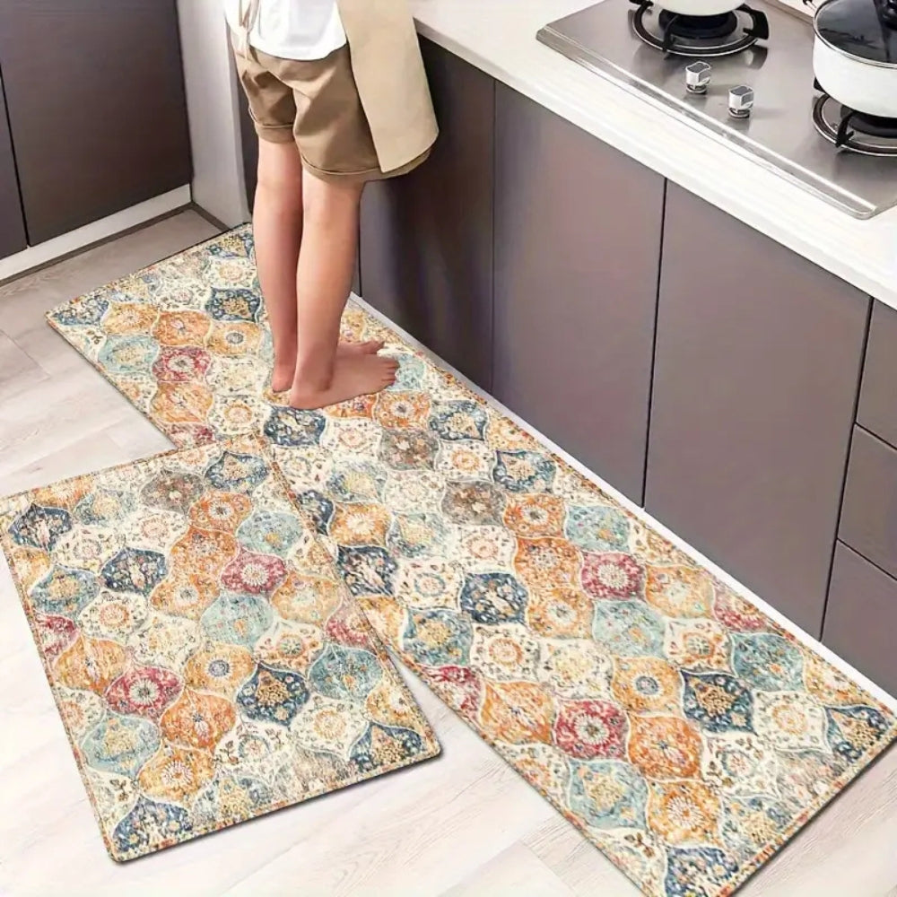 Marokkanisch inspirierte florale Küchenmatte