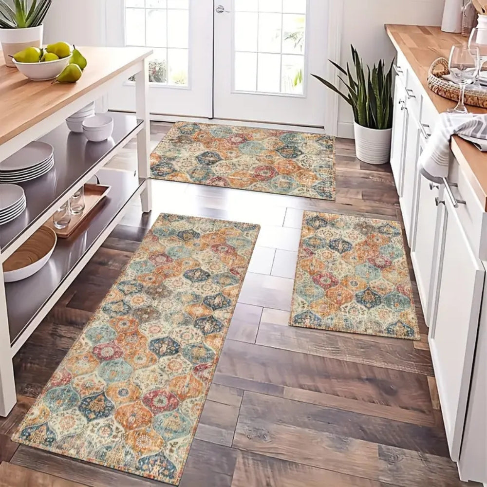 Marokkanisch inspirierte florale Küchenmatte