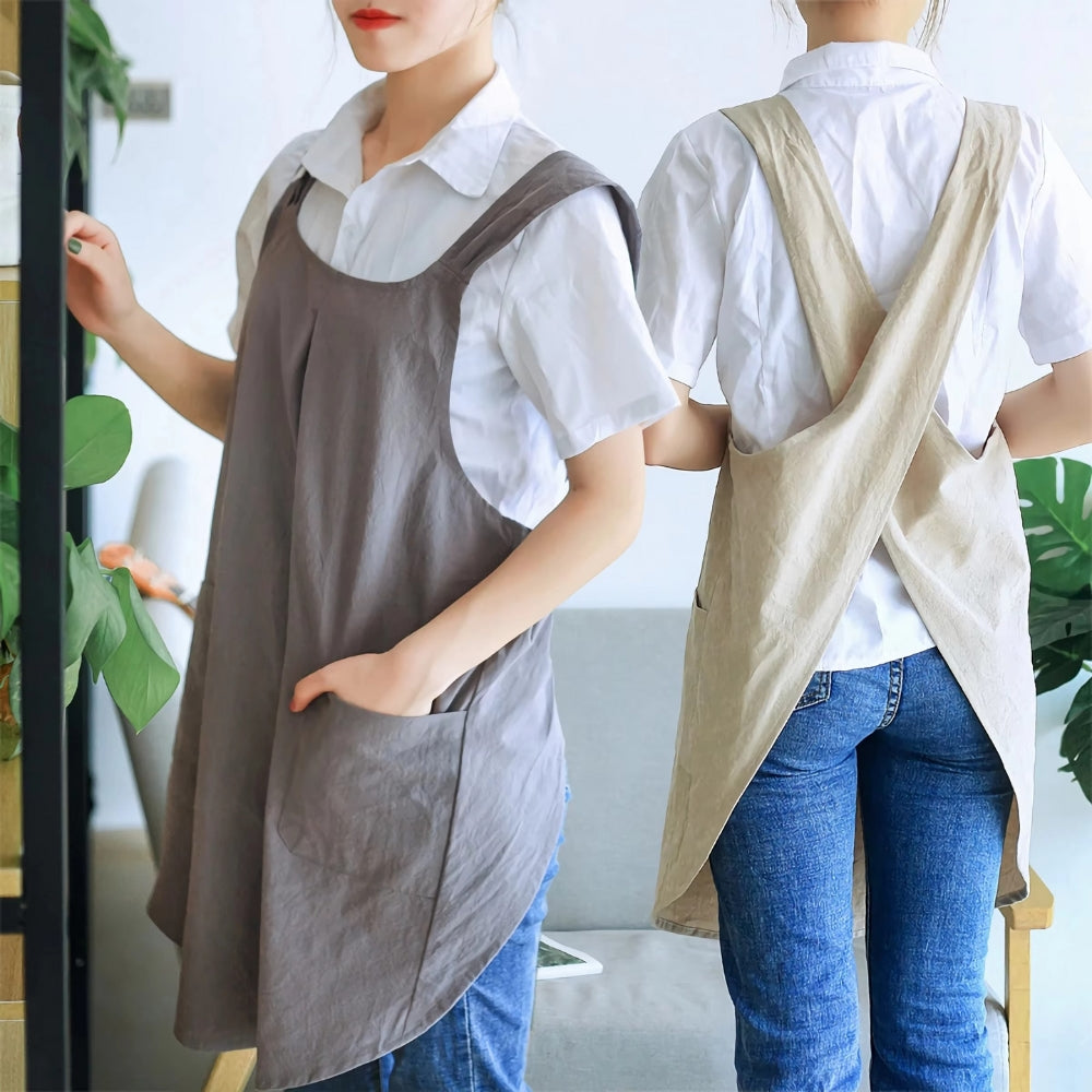 Nari Koreanisch inspiriertes Kreuzrücken-Schürzenkleid