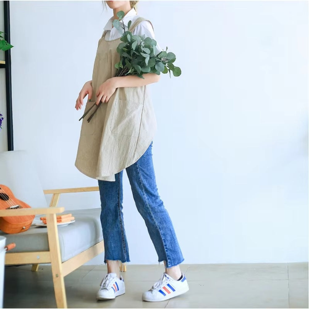 Nari Koreanisch inspiriertes Kreuzrücken-Schürzenkleid