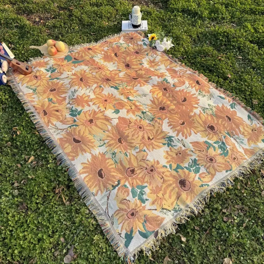 Sonnenblumen Picknickdecke für den Außenbereich