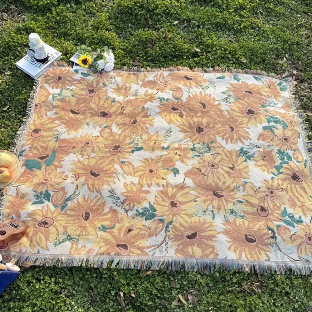 Sonnenblumen Picknickdecke für den Außenbereich