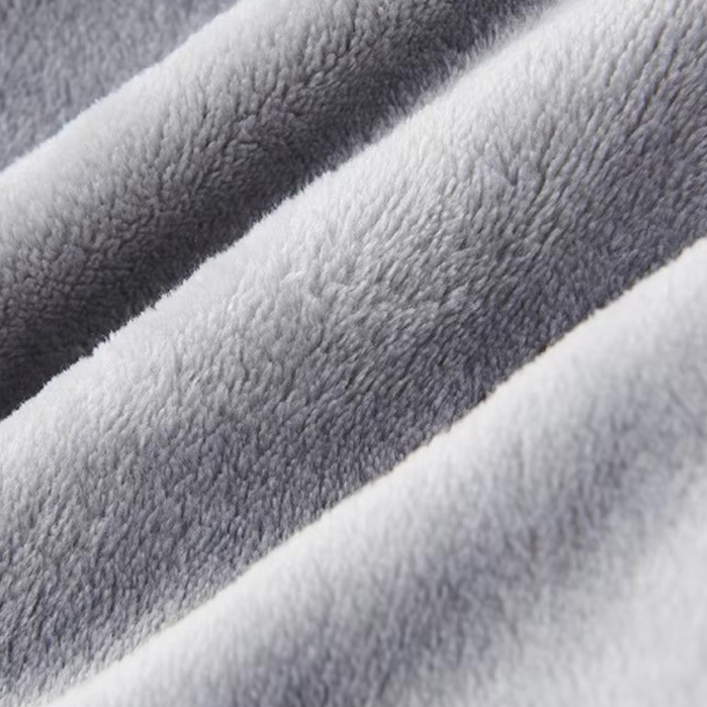 Plüsch-Fleece-Bademantel mit Kontrastbesatz