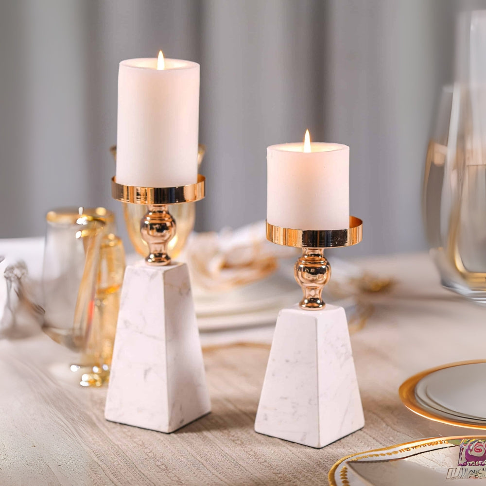 Pyramid Gold Marmor Kerzenhalter