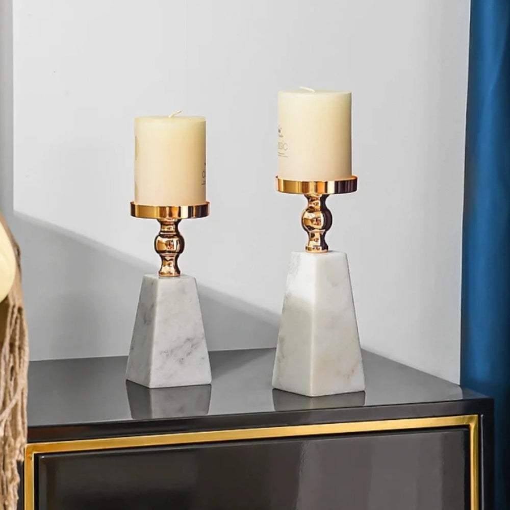 Pyramid Gold Marmor Kerzenhalter