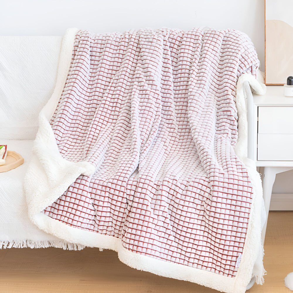 Warmes Waffel Sherpa-Decke