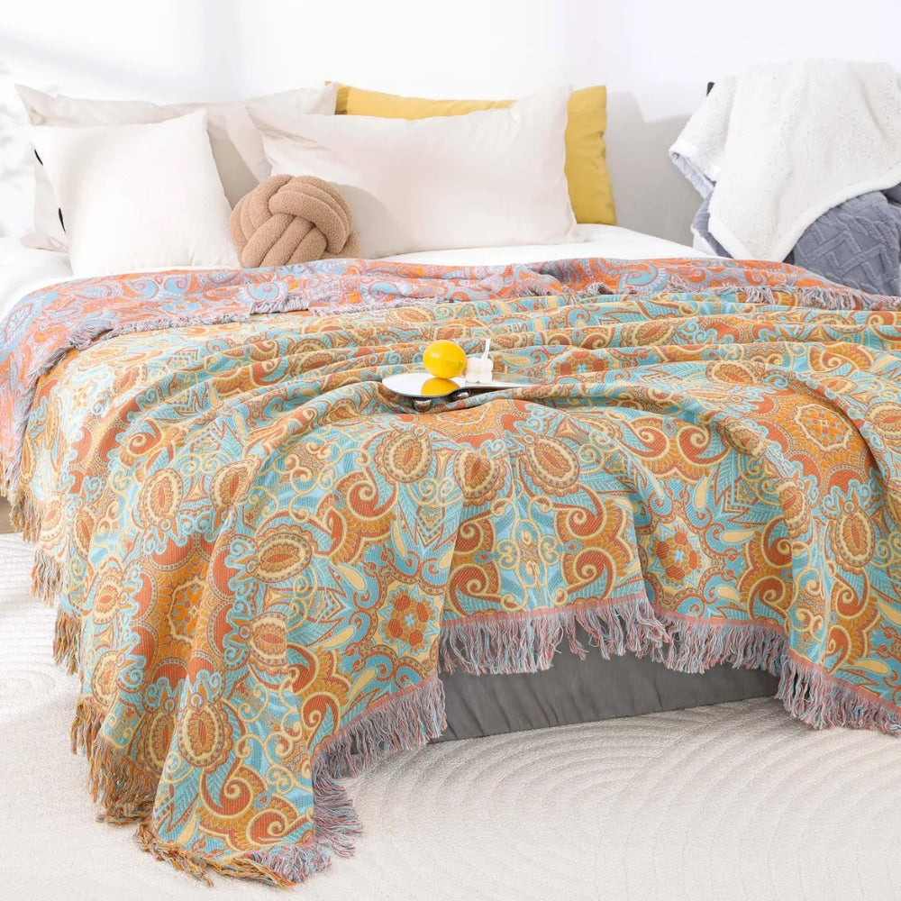 Umkehrbare Paisley Bohemian Baumwoll-Decke