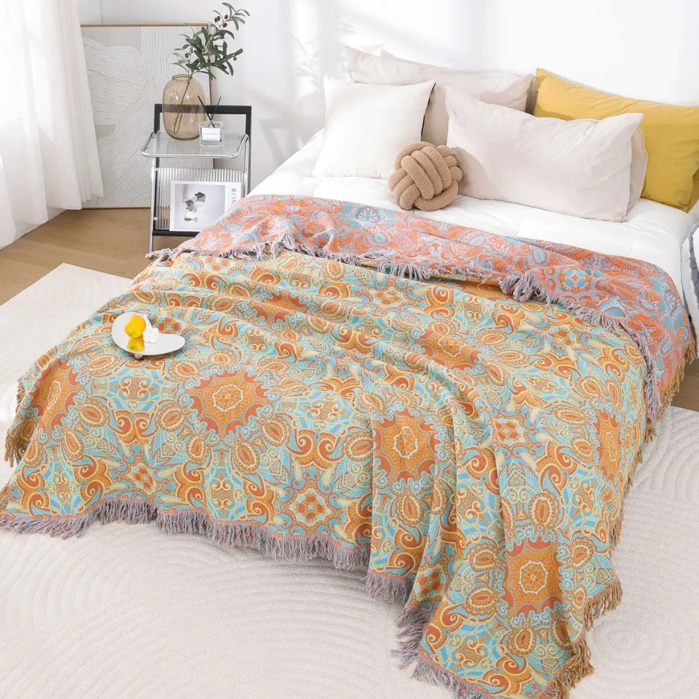 Umkehrbare Paisley Bohemian Baumwoll-Decke