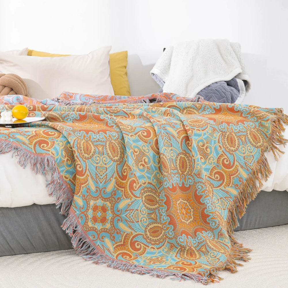 Wendbare Paisley Bohemian Baumwolldecke