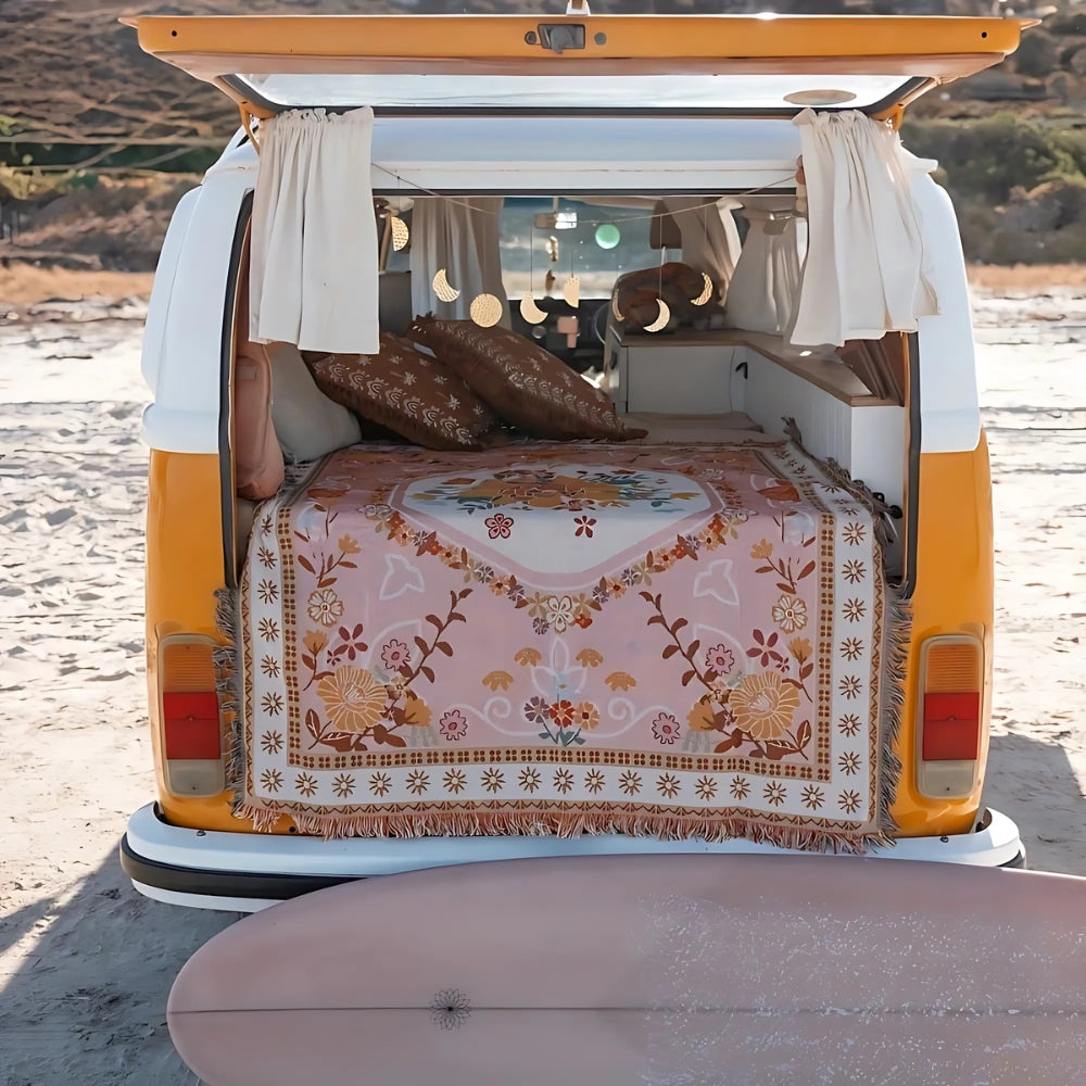 Rosefield Floral Strandpicknick Reise-Decke