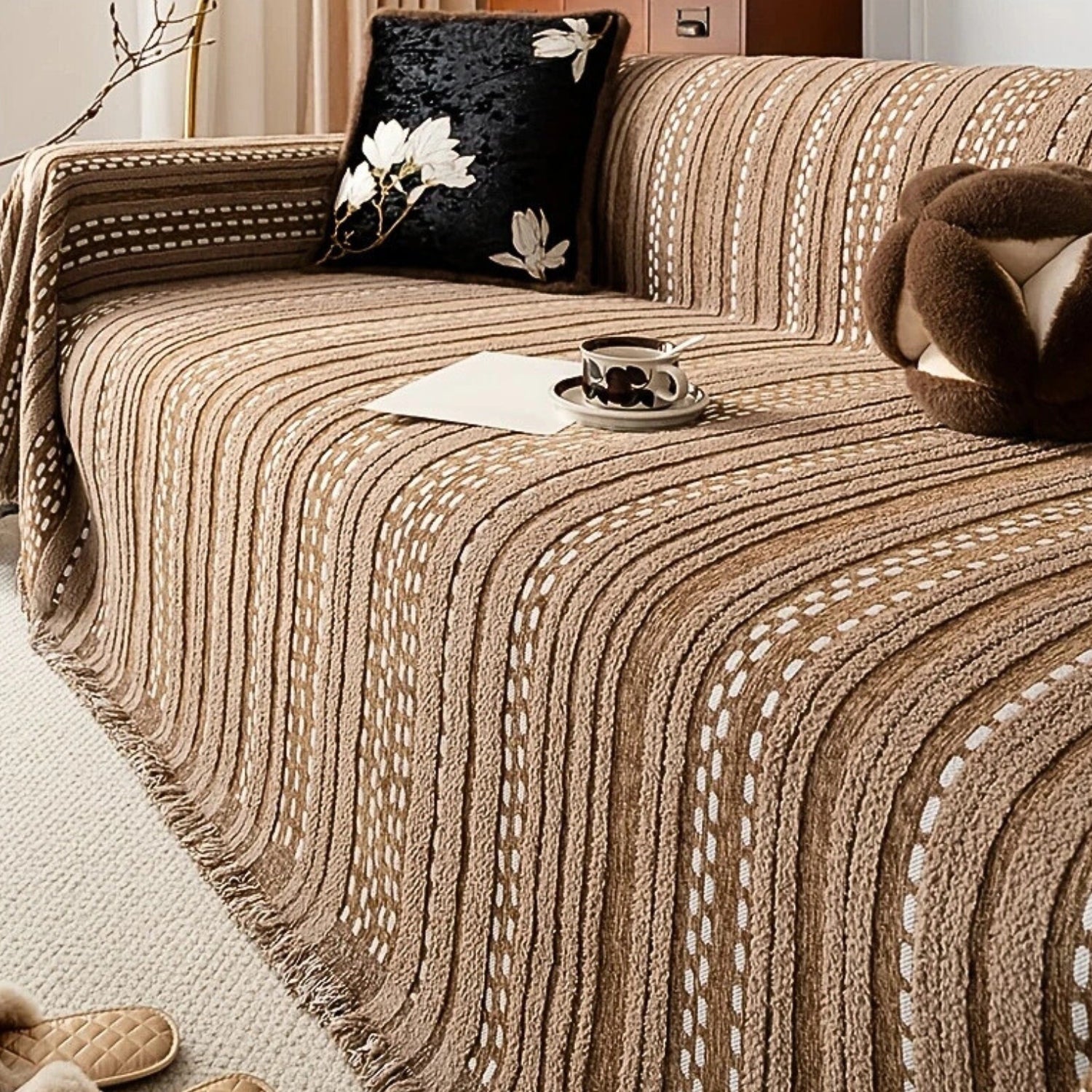 Sahara Stil Plüsch Boho Sofaüberwurf Decke