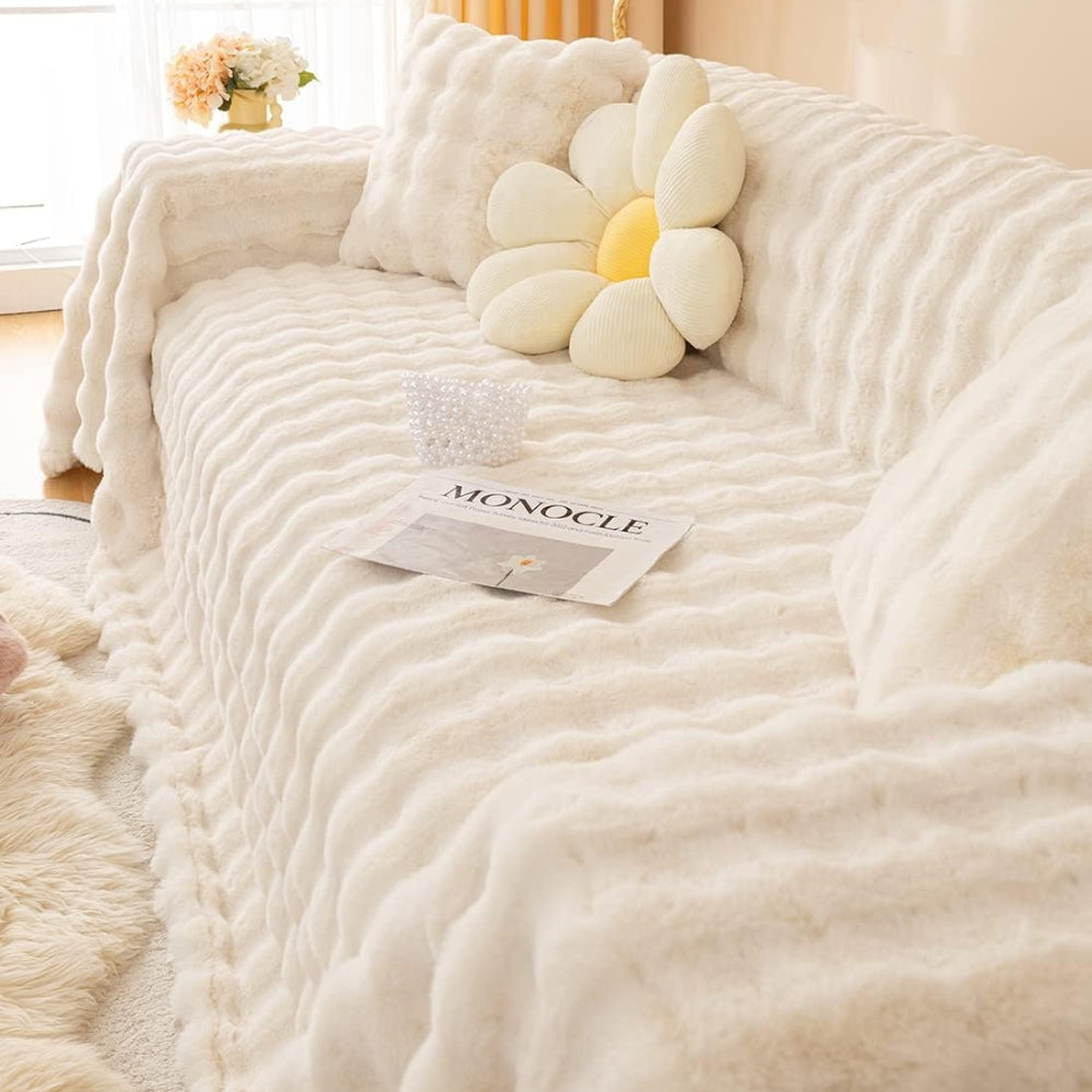 Kuscheldecke aus Kaninchen-Faux-Fur Weicher Sofabezug