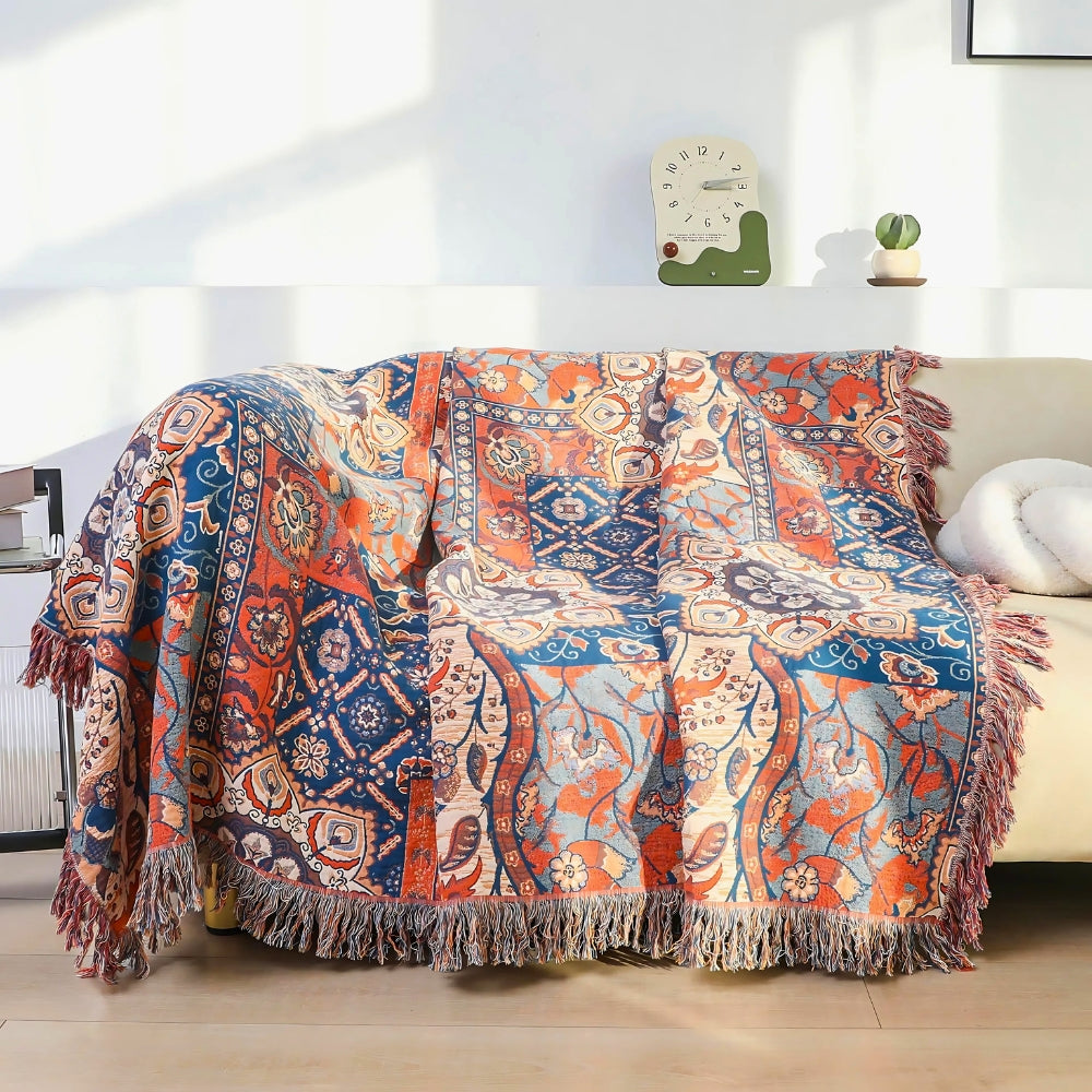 Solea Floral Jacquard Baumwoll-Wurfdecke