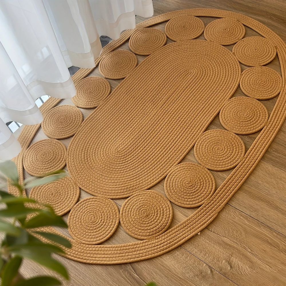 Sonnenspirale Oval Boho Teppich