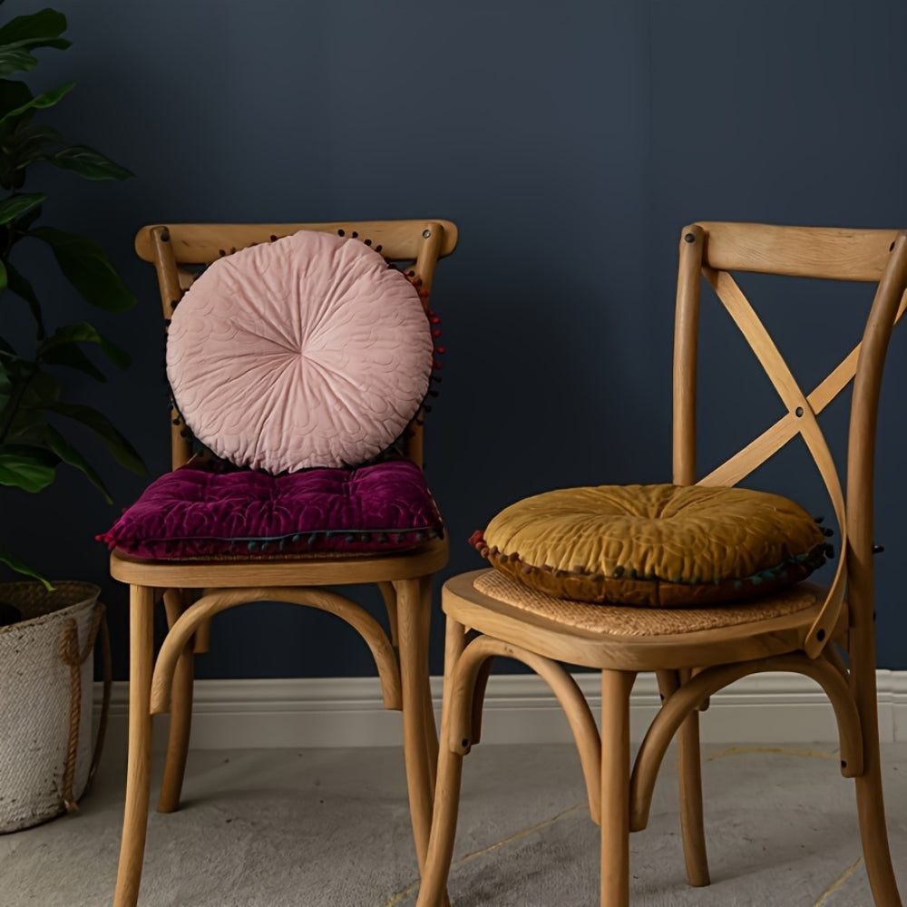 Veloura Runde Vintage Gepolsterte Ottoman Kissenauflage