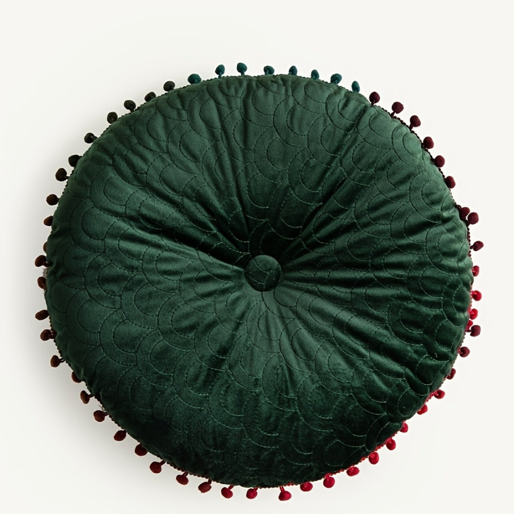 Veloura Runde Vintage Gepolsterte Ottoman Kissenauflage
