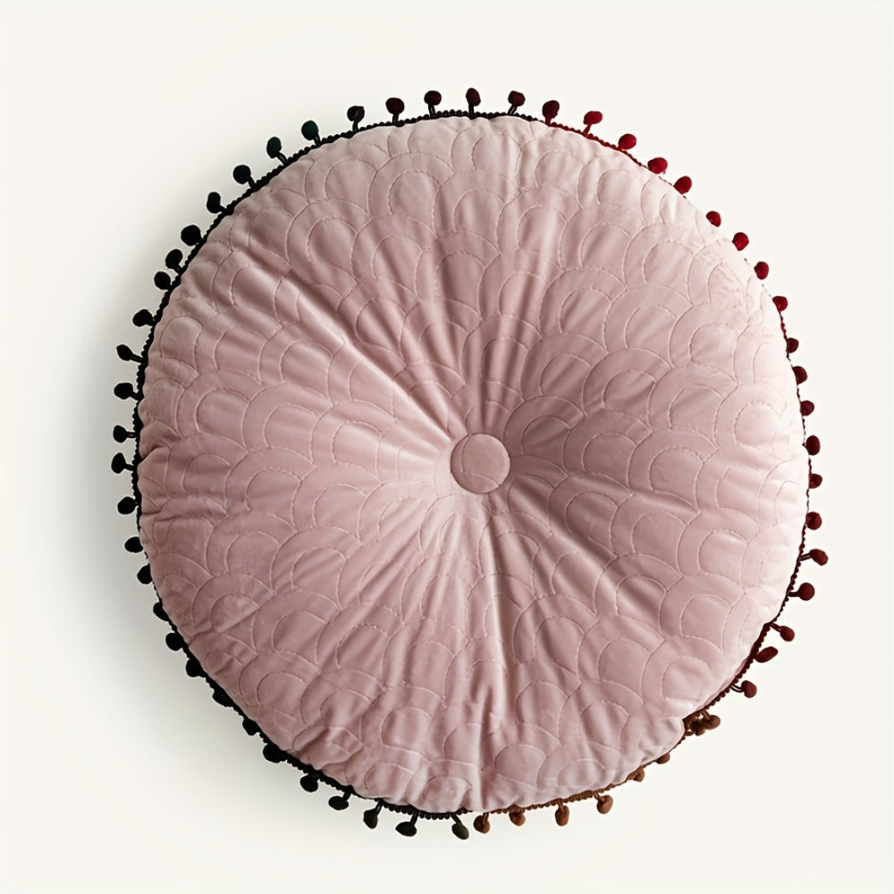 Veloura Runde Vintage Gepolsterte Ottoman Kissenauflage