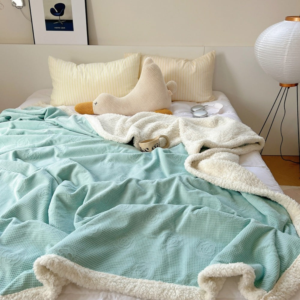 Solène Floral Präge-Sherpa-Decke