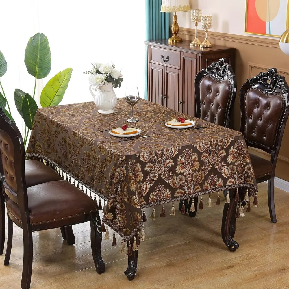 Vintessa Vintage Bestickte Quasten-Tischdecke