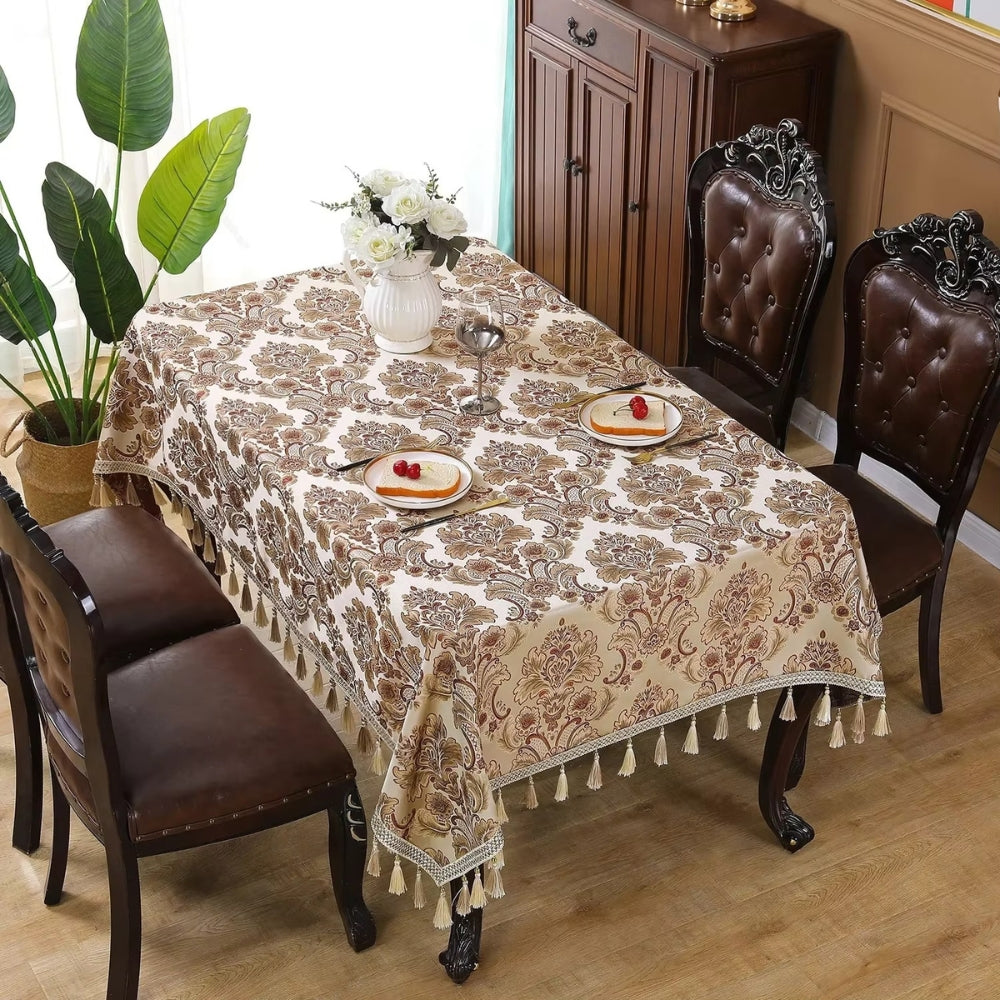 Vintessa Vintage Bestickte Quasten-Tischdecke
