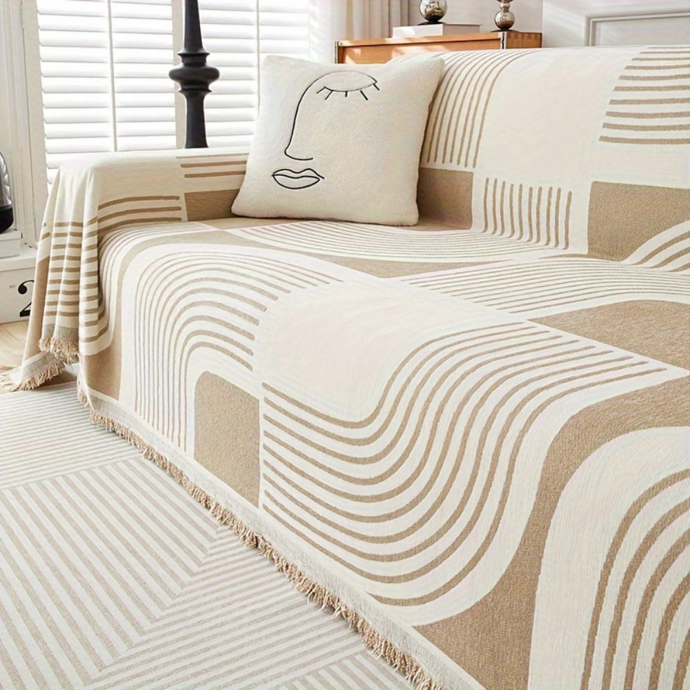 Wellenstreifen Boho Sofabezug