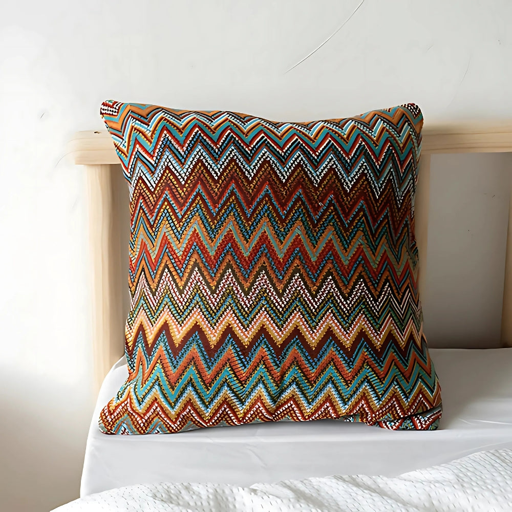 Zigzag Strick Boho Kissenbezug