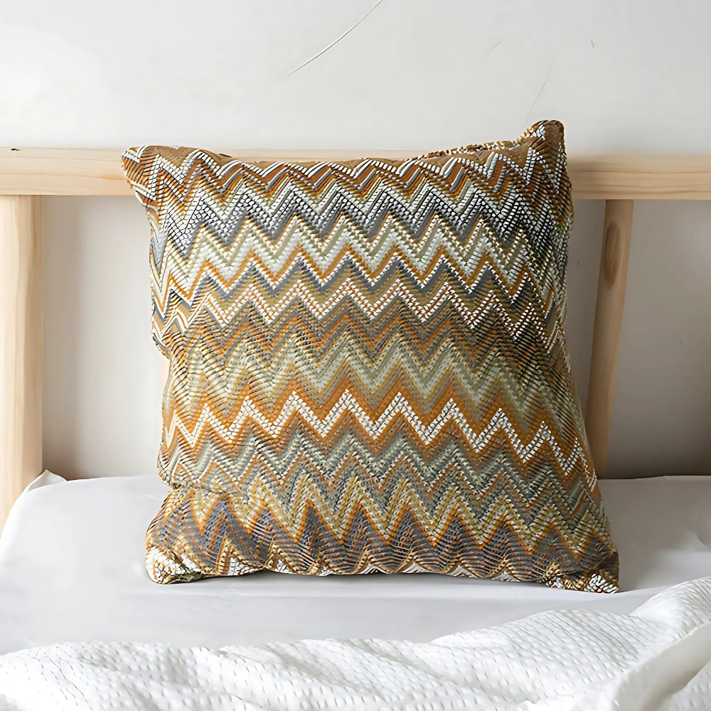 Zigzag Strick Boho Kissenbezug