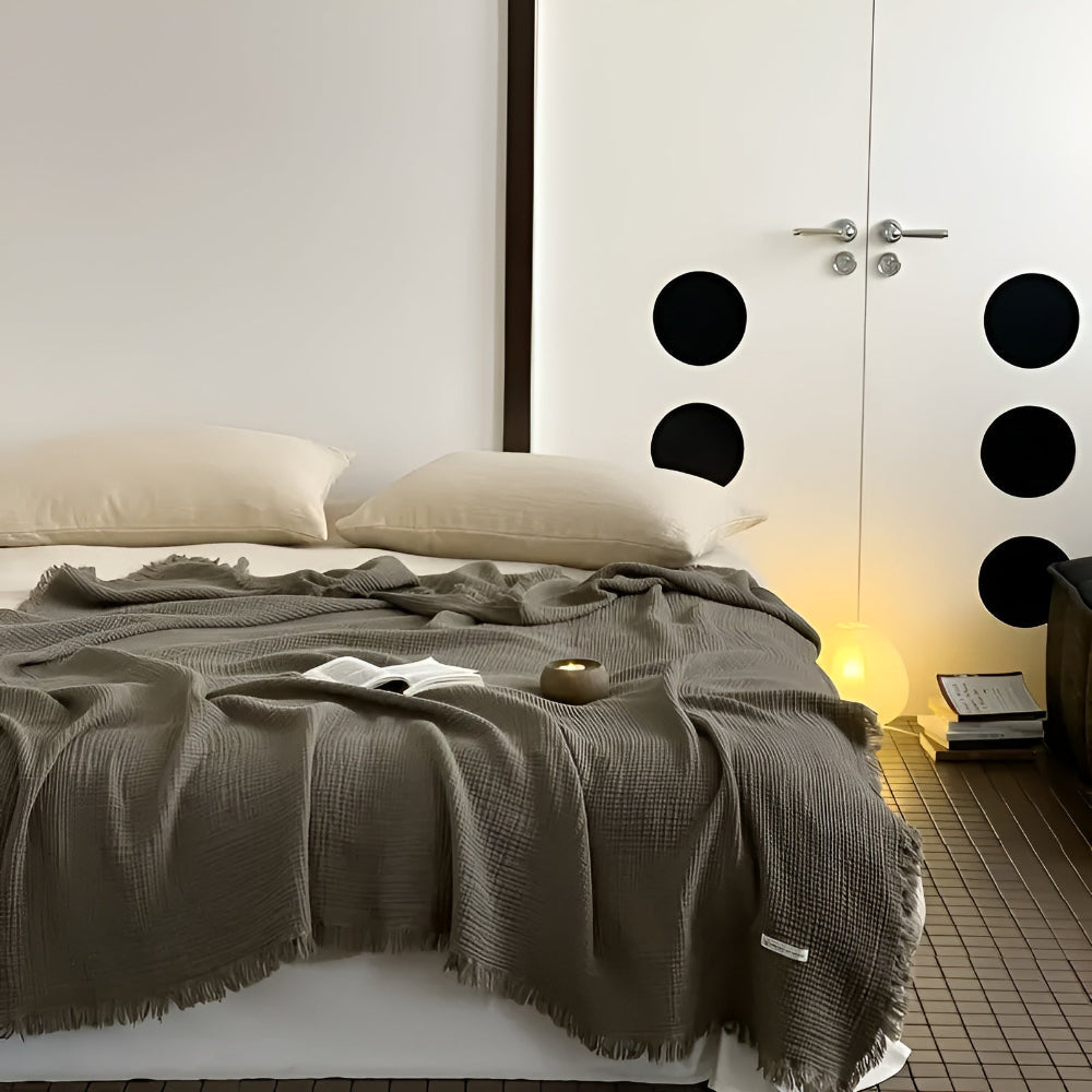 Baumwoll-Krepp-Fransen-Decke