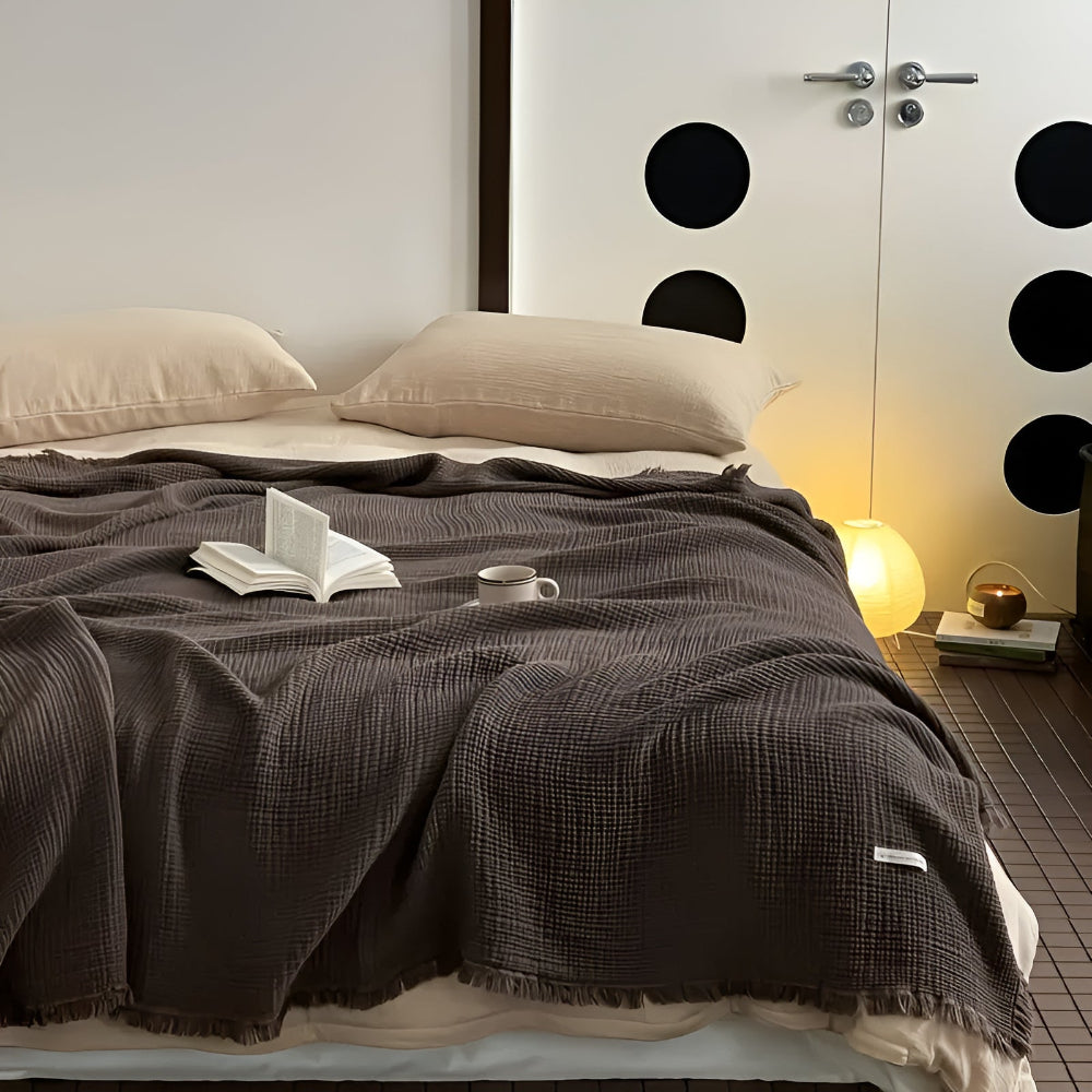 Baumwoll-Krepp-Fransen-Decke