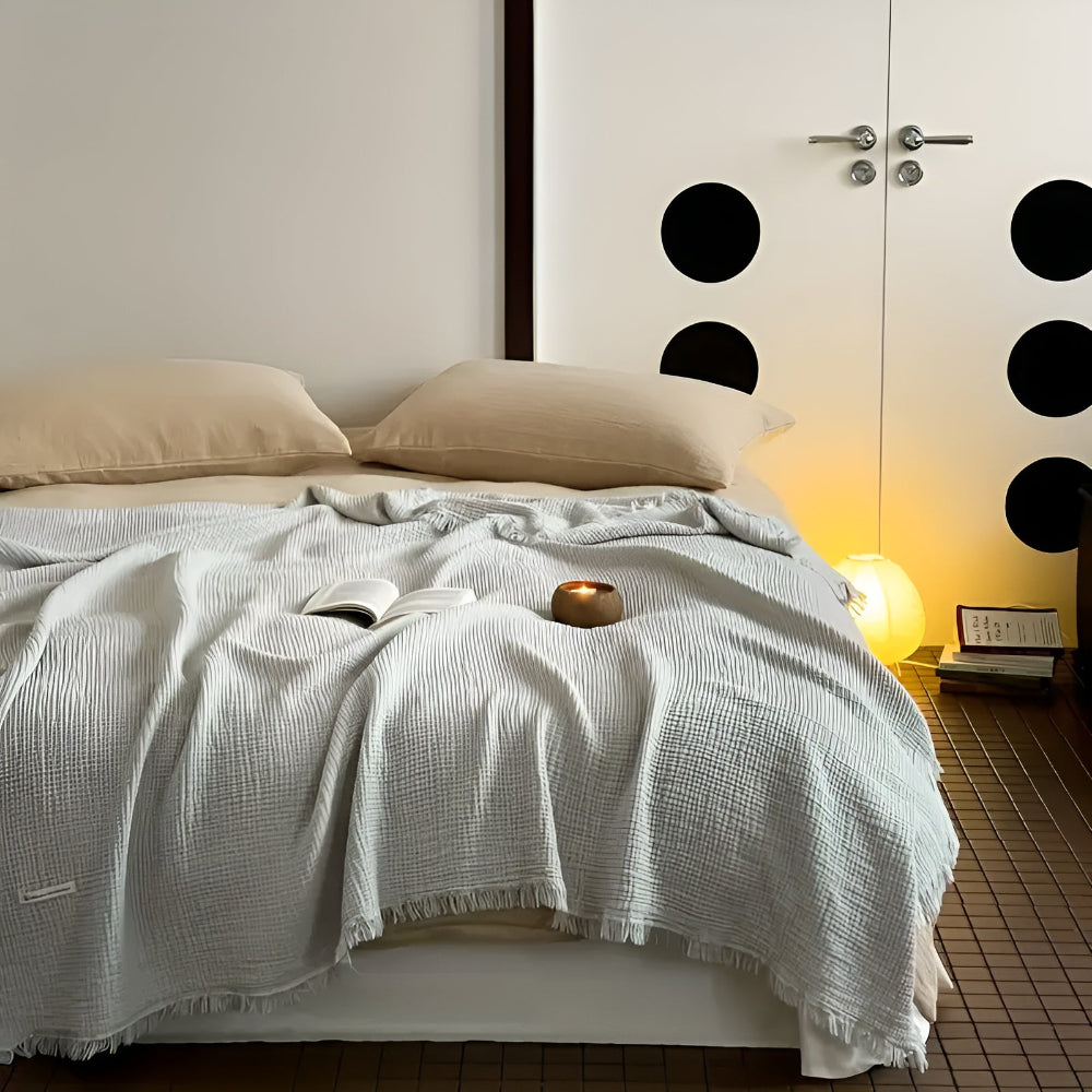 Baumwoll-Krepp-Fransen-Decke