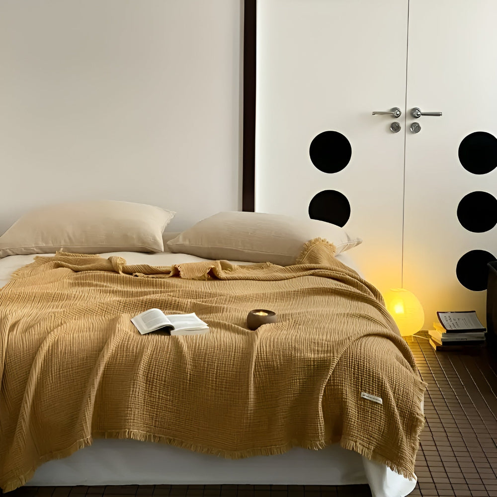 Baumwoll-Krepp-Fransen-Decke