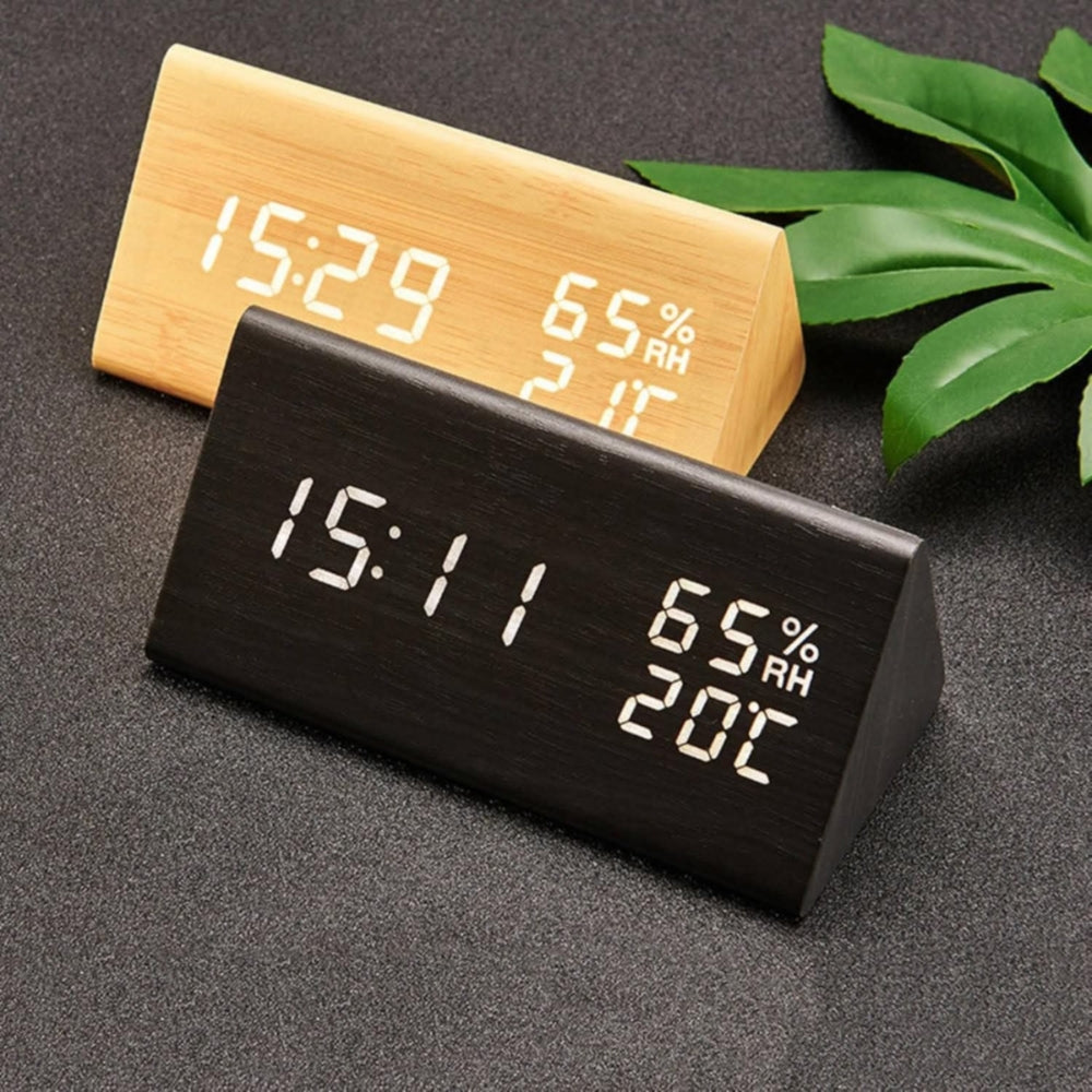 Elora Holz LED Wecker Digitalanzeige