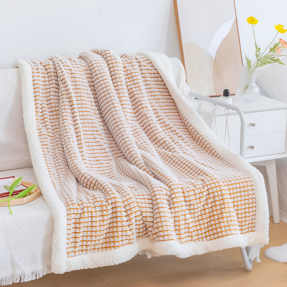 Warmes Waffel Sherpa-Decke