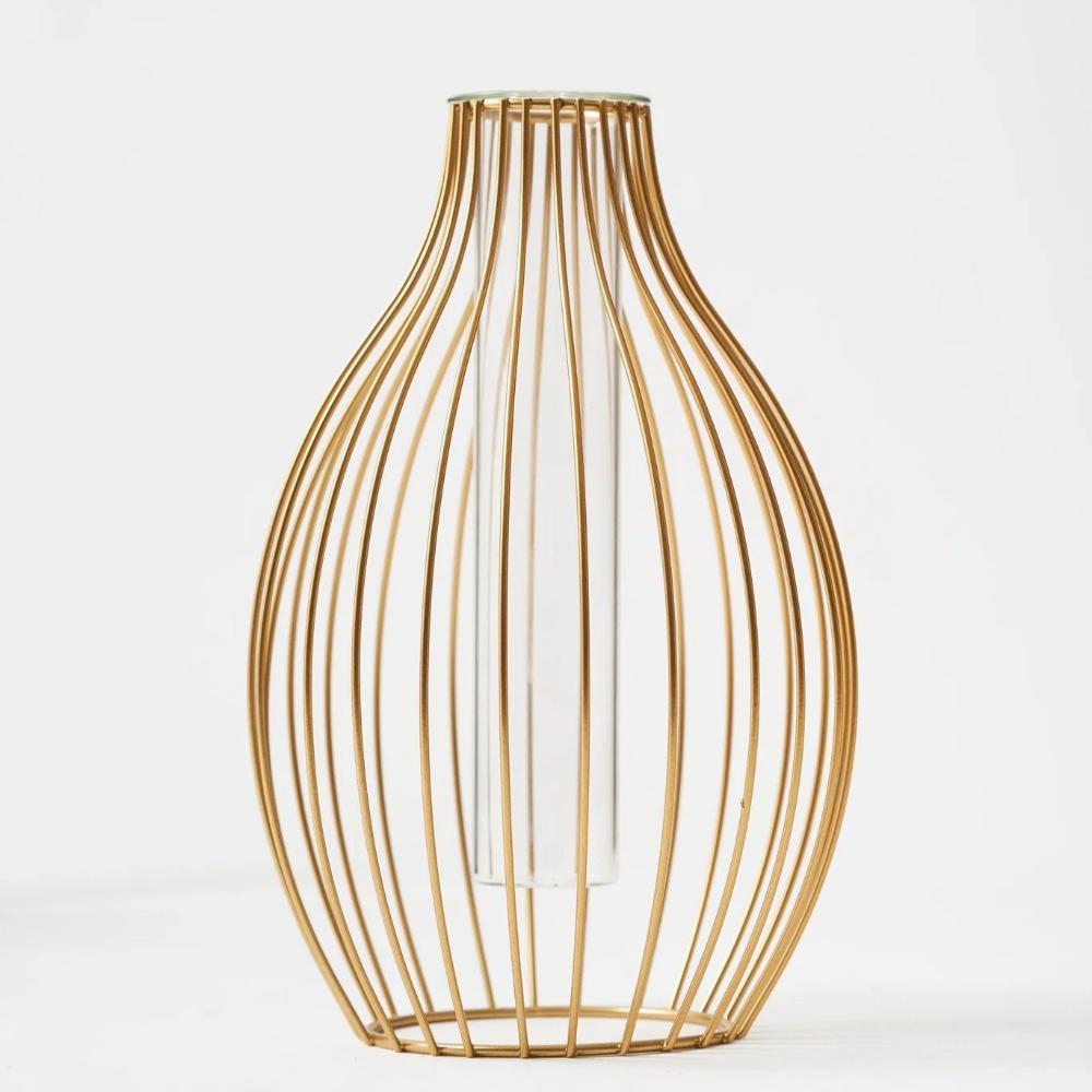 Elegante Metallrahmen-Vase